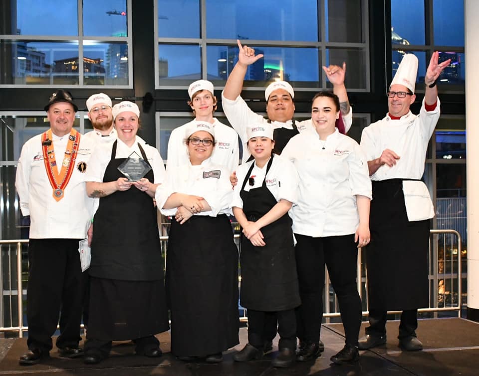 Photo of RTC culinary students who took the top honors at 2019 Bite of Apprentice.