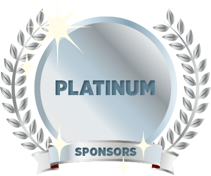 platinum plaque with text saying Platinum Sponsors