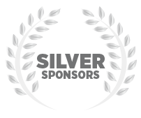 silver wreath with text saying Silver Sponsors